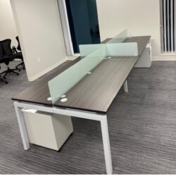 Benching with glass 12in high privacy panels d