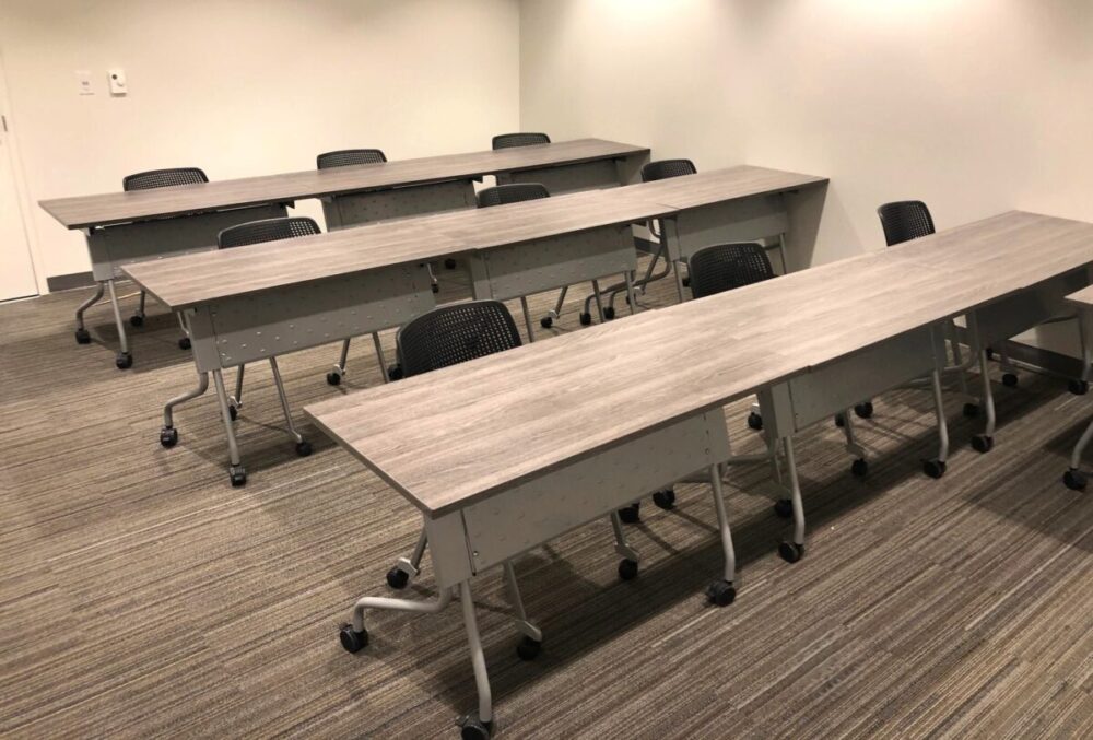 Gray Training Tables with chairs ccd Gray Training Tables with chairs ccd
