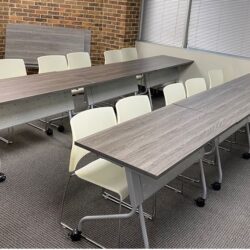 Training Room Tables Gray top Silve Base a
